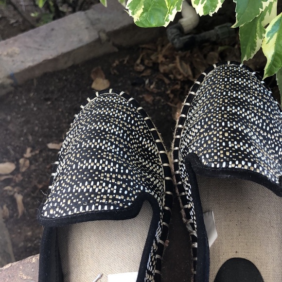 BLACK & WHITE WOVEN ESPADRILLE FLAT 7 1/2 NEW CARLY UNIVERSAL THREAD NWOT - Picture 8 of 11